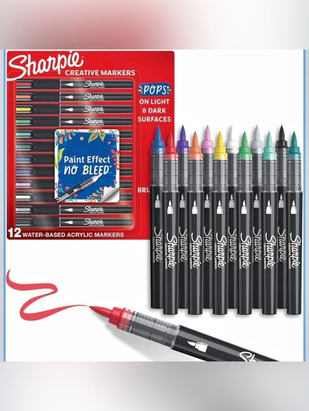 Sharpie Creative Markers 12 Count Water-Based Acrylic Markers